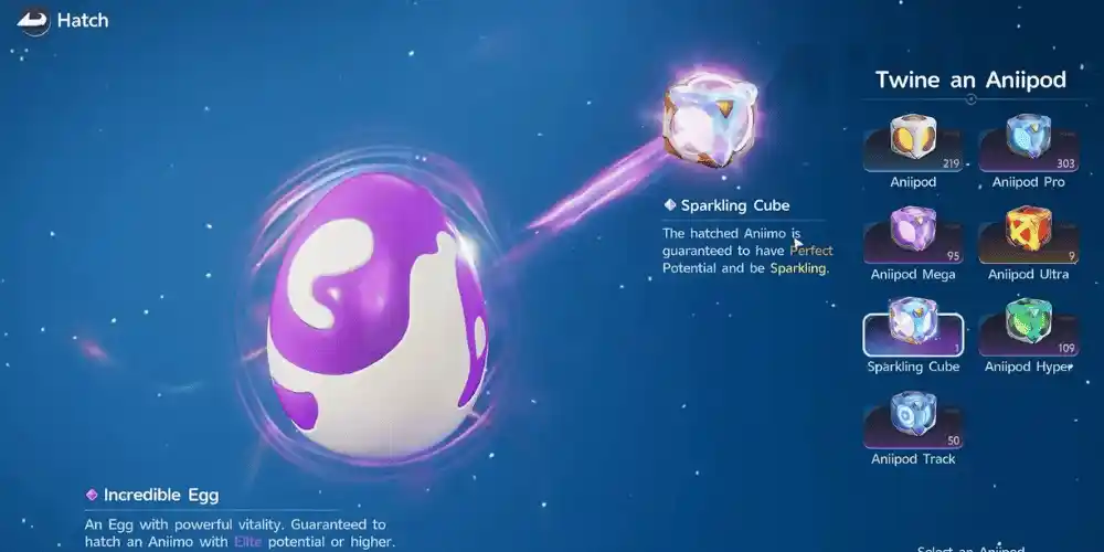 how to hatch eggs in aniimo